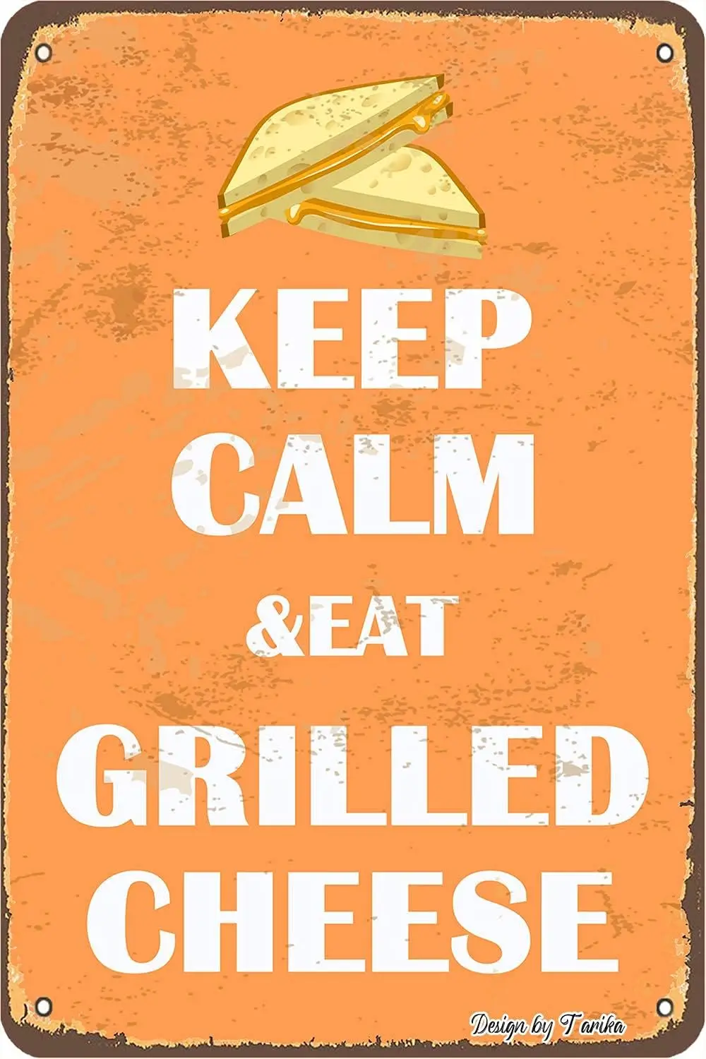 BIGYAK Keep Calm &Eat Grilled Cheese Vintage Look Metal 8X12 Inch Decoration Poster Sign for Home Kitchen Bathroom Farm Gard