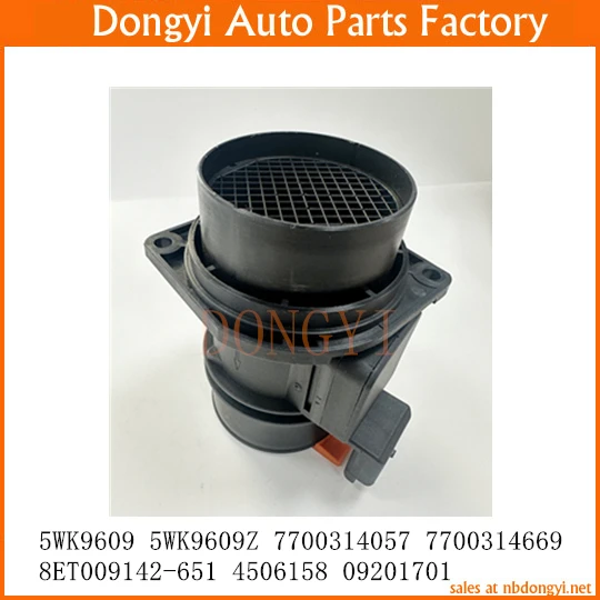 Mass Air Flow Sensor OE No. 5WK9609 5WK9609Z 7700314057 7700314669 8ET009142-651 4506158 09201701