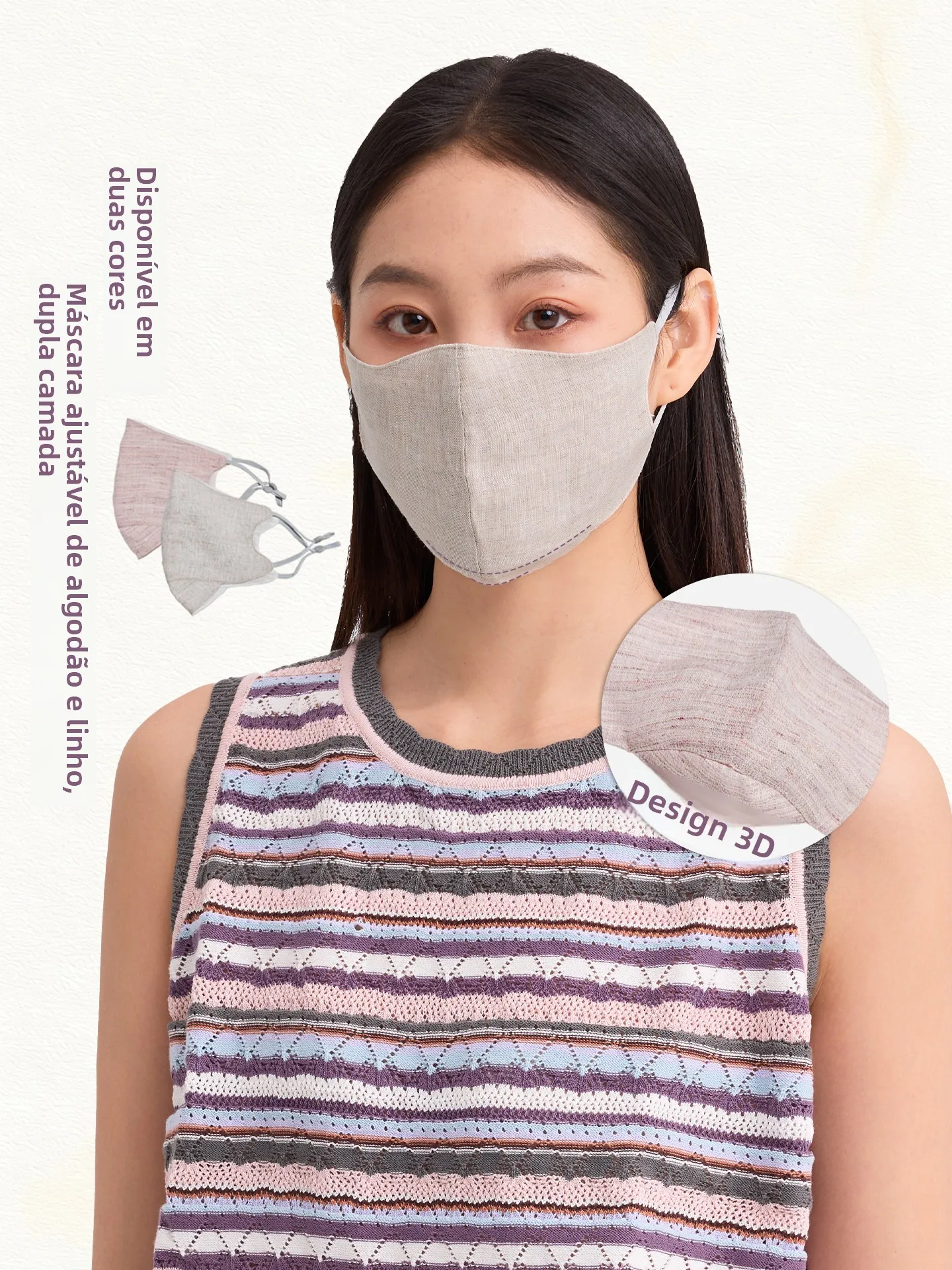 調節可能なユニセックスコットンリネンフェイスマスク無臭新2026ファッションシンプルなデザイン大人用マスク通気性快適な耳ループ