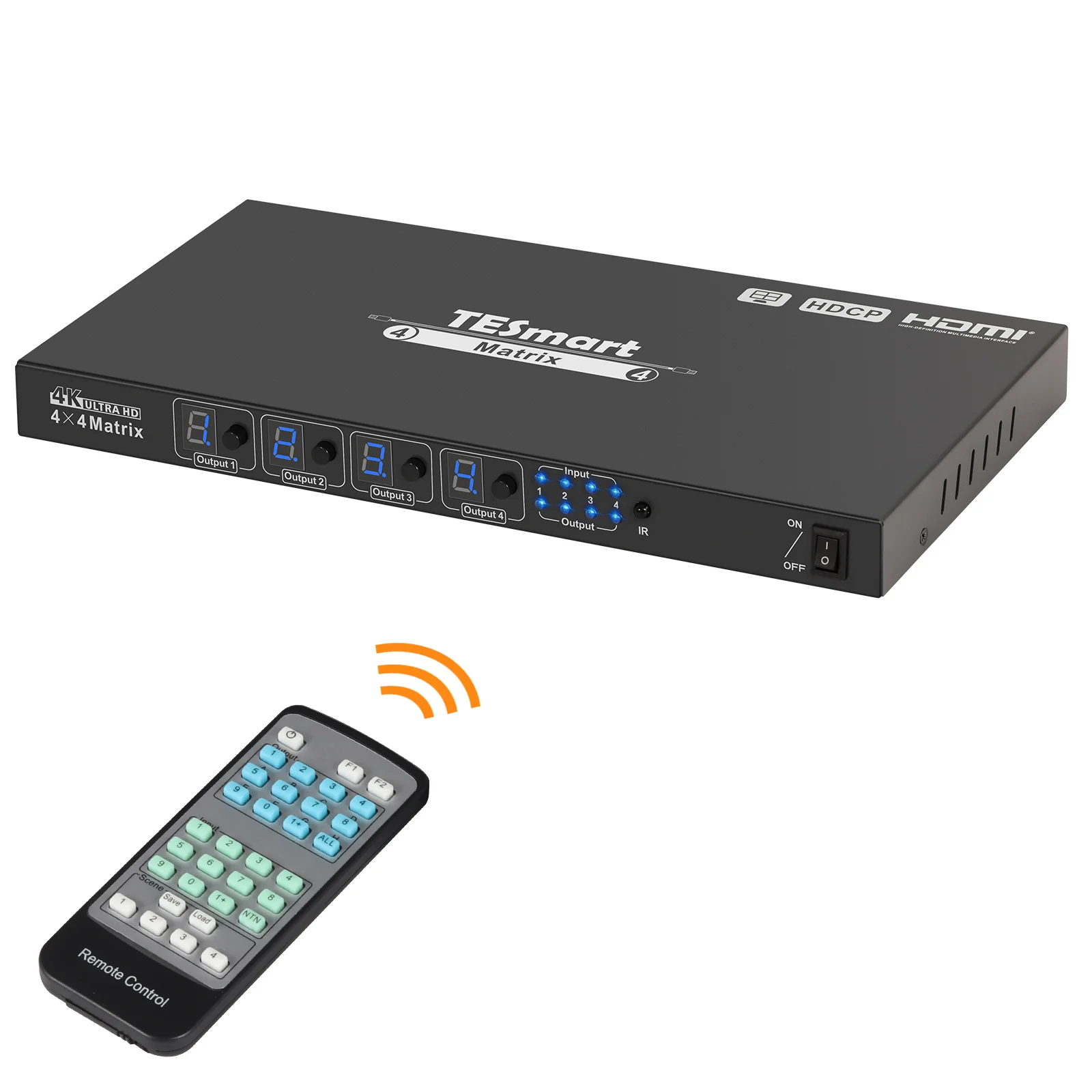 

TESmart 4x4 HDMI matrix routes 4 Ultra HD sources to four 4K Ultra HD displays inputs with hdmi switch multuviewer