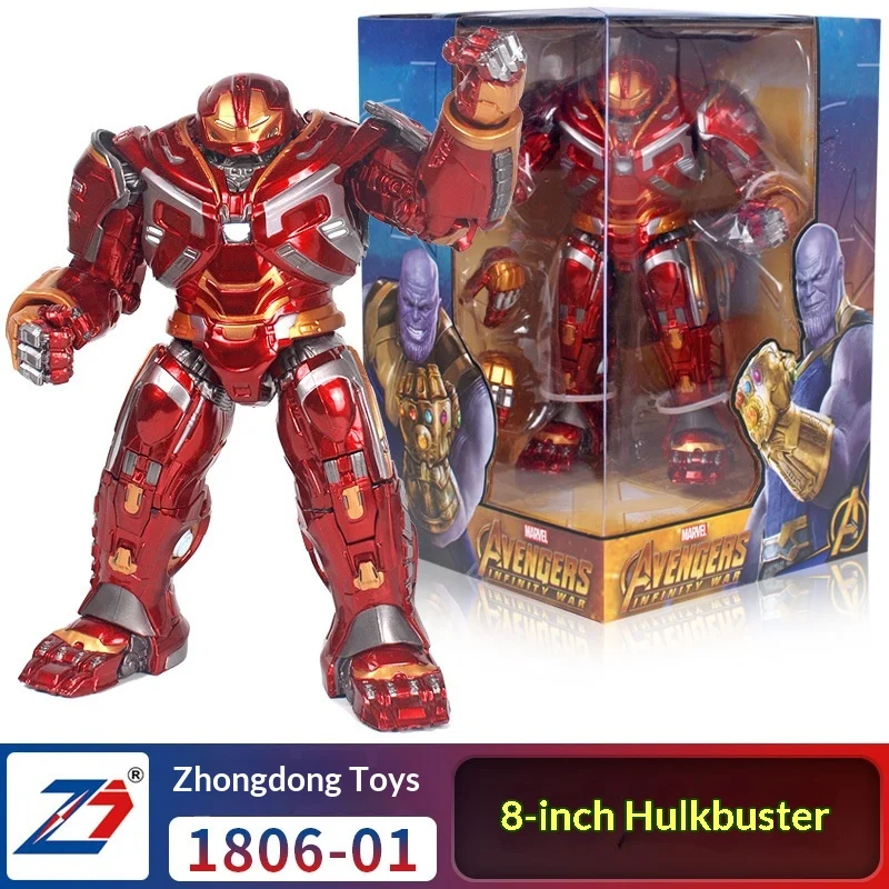 Zhongdong Iron Man Hulkbuster Action Figure 8 Inch Light Up Movable Joints Avengers Collectible Model For Adult Display