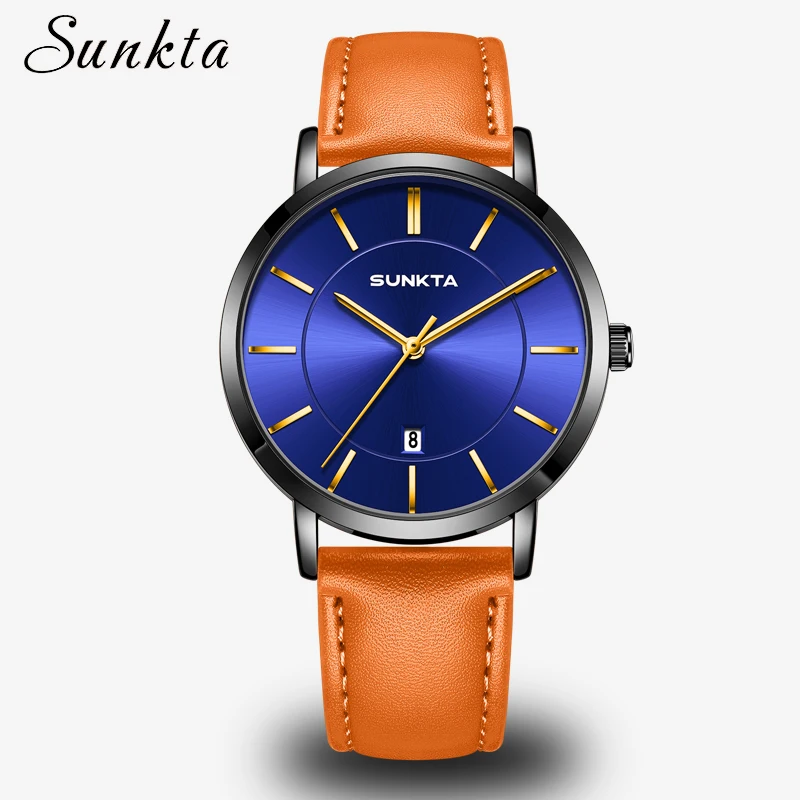 SUNKTA 2026 ساعة رجالي فاخرة LIGE موضة عادية كوارتز ساعات المعصم مقاوم للماء تاريخ الأعمال الساعات النساء الهدايا Reloj Hombre
