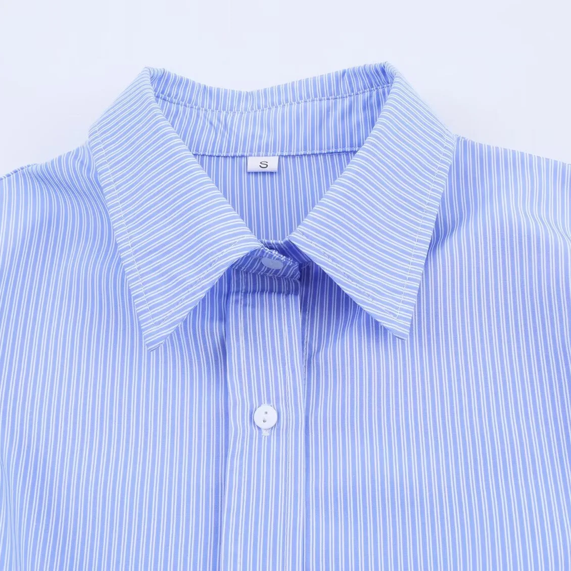 Vintage Style Woman Blouses Featuring Asymmetrical Striped Pattern Press Pleated Waist Elegant Clothing Long Sleeve Work Shirt