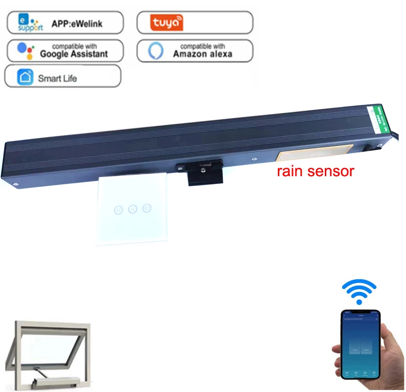 Imagem -02 - Estufa com Corrente Automática de 230v ac Abridor de Janela Atuador com Controle Remoto Fechamento Automático para Casa e Escritório