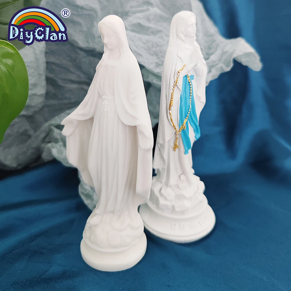 3D Virgin Mary Model Silicone Mold Nun DIY Making Handmade Crafts Gypsum Aromatherapy Cement Clay Mould Home Decorate Tools