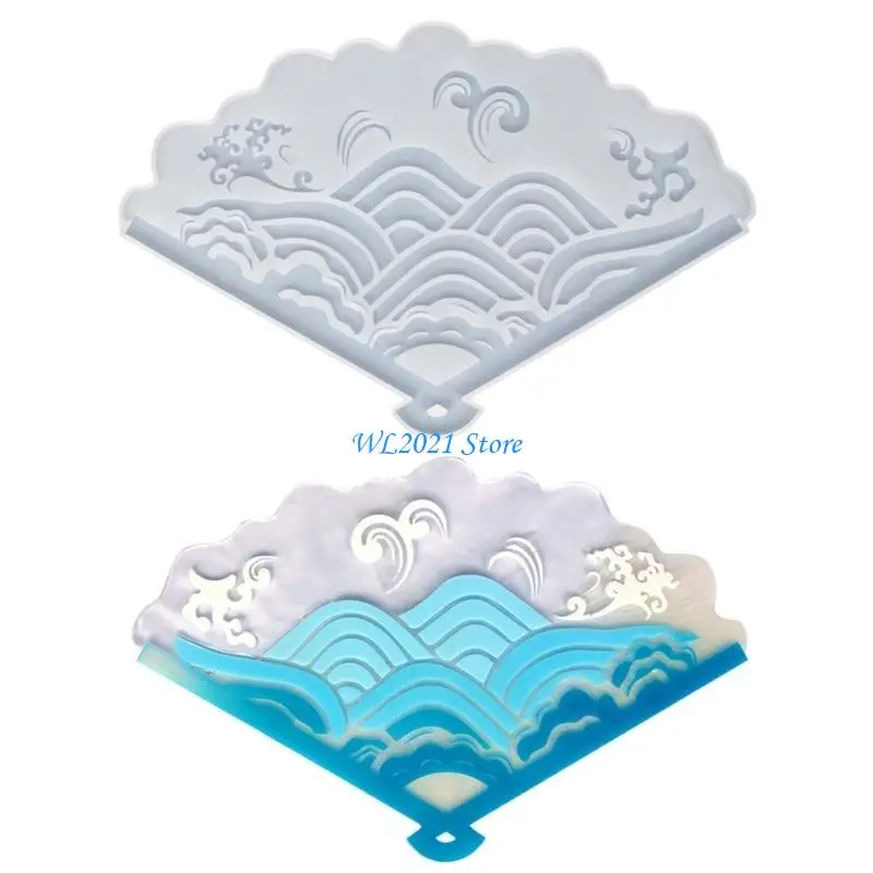 G5GC مروحة قالب من السيليكون الحلي الجبس المعطرة قطرة الغراء الراتنج قالب للزينة