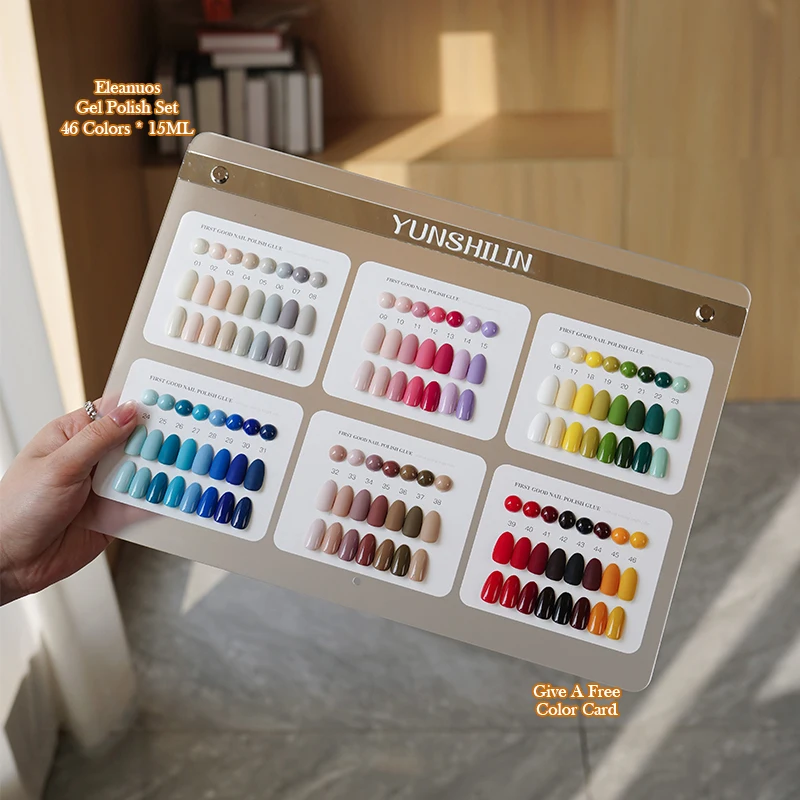 46 Colors Solid Gel Polish Set Minimalist UV Gel Varnish Kit Matte & Glossy Semi Permanent Manicure Nail Lacquer Salon