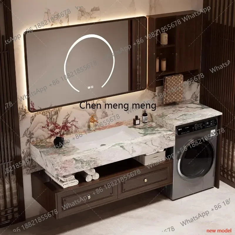 N138High-end, washing machine cabinet, bathroom cabinet, combination bathroom, rock slab washbasin, wash basin.