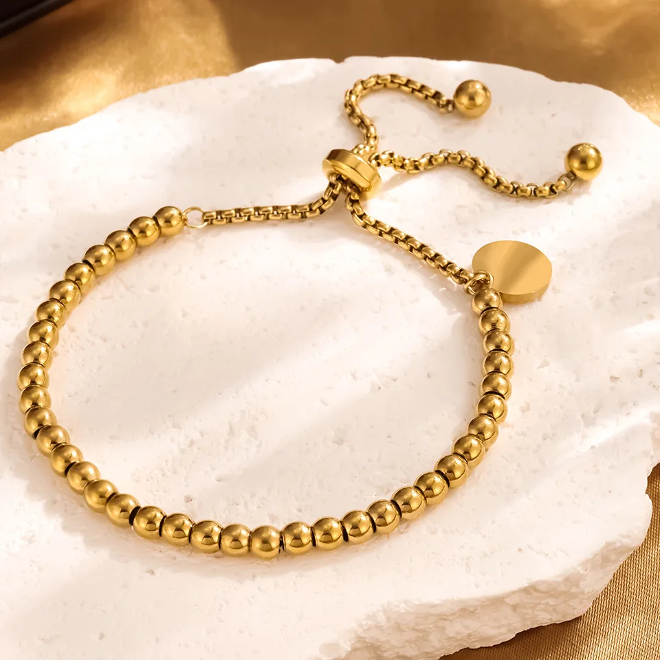 سوار نسائي من الفولاذ المقاوم للصدأ مطلي بالذهب عيار 18 قيراط، سلسلة مجوهرات عصرية قابلة للتعديل للارتداء اليومي كهدية للحفلات #3