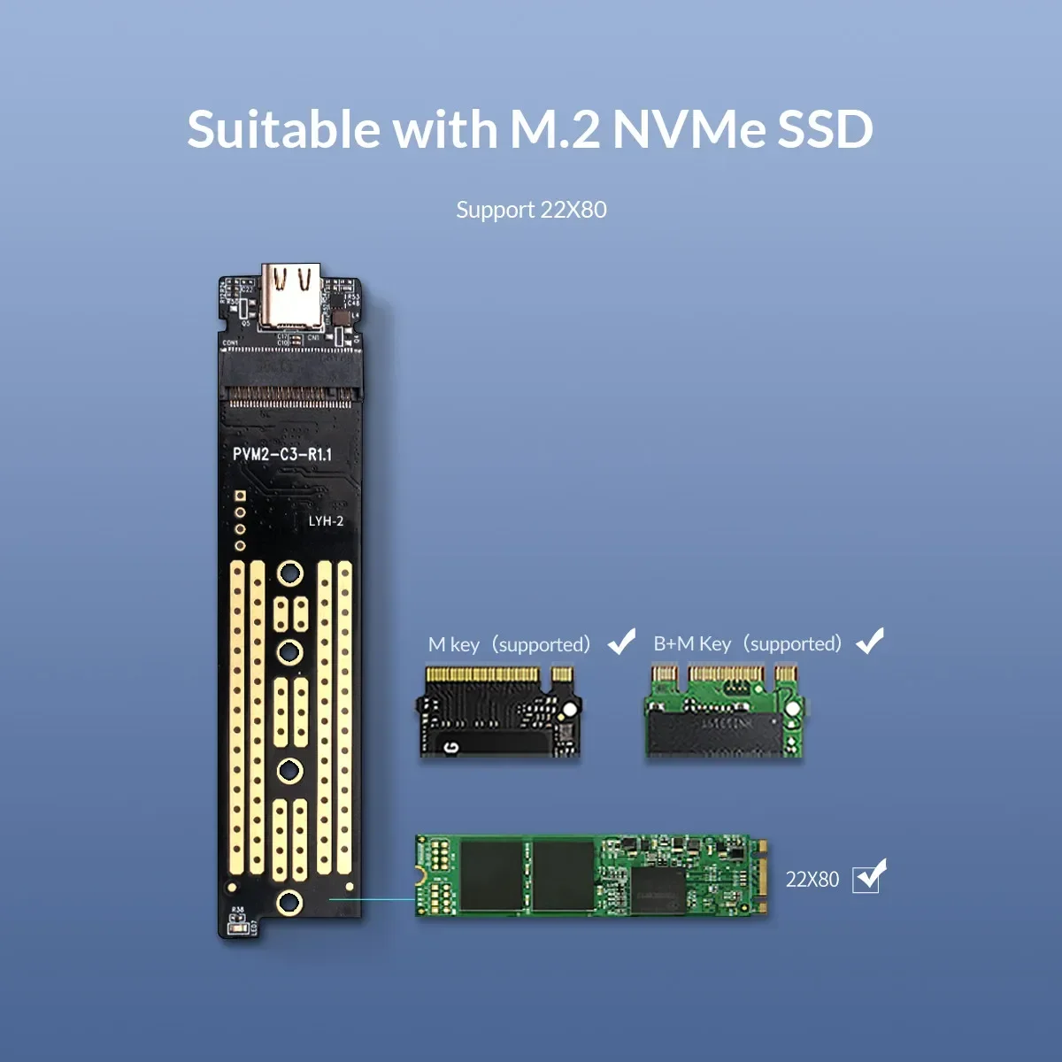オリコ M.2 NVMe SSD エンクロージャ 40Gbps M.2 ハードドライブエンクロージャ Type-C サンダーボルト 4/3 ソリッドステートドライブケース PC ケースラップトップ用