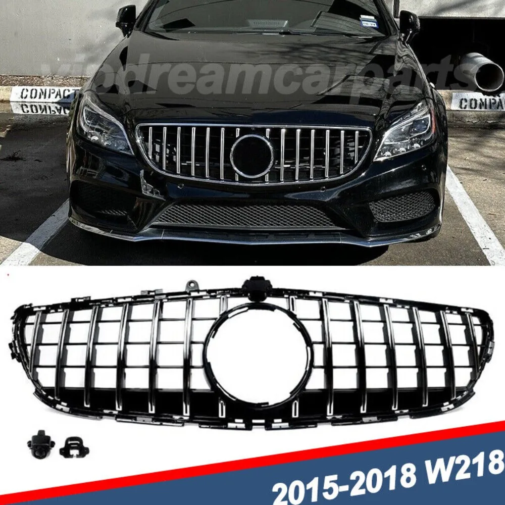 

For Mercedes Benz W218 CLS500 CLS550 2015-2018 Chrome+Black GT Style Front Grill United States