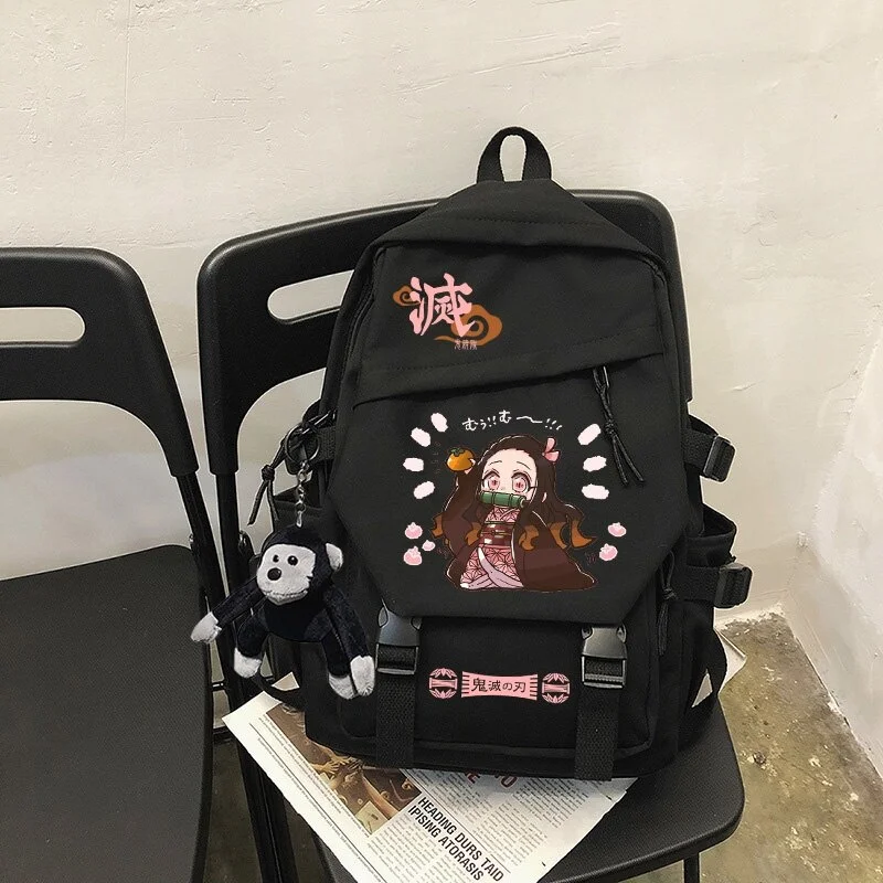 Anime Demon Slayer Cosplay Unisex Backpack Teenagers Cartoon Bookbag Laptop Travel Rucksack Cute Students School Fashion Bags