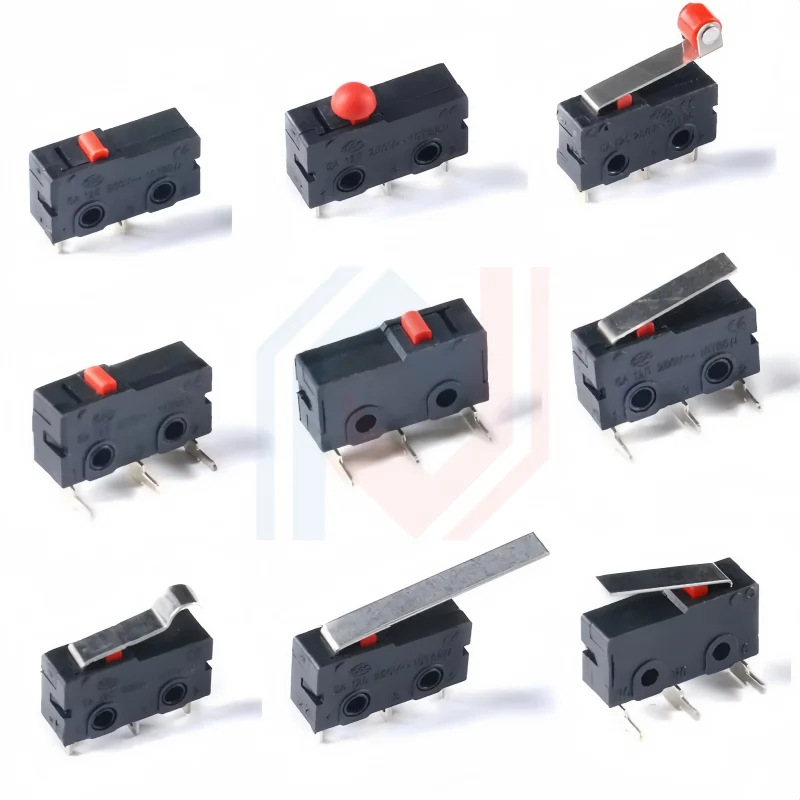 KW12 Mini Micro Limit Switch 3Pin SPDT NO NC 5A 125V 250V 29mm Roller Arc Lever Snap Action Push Microswitch for PCB Terminals