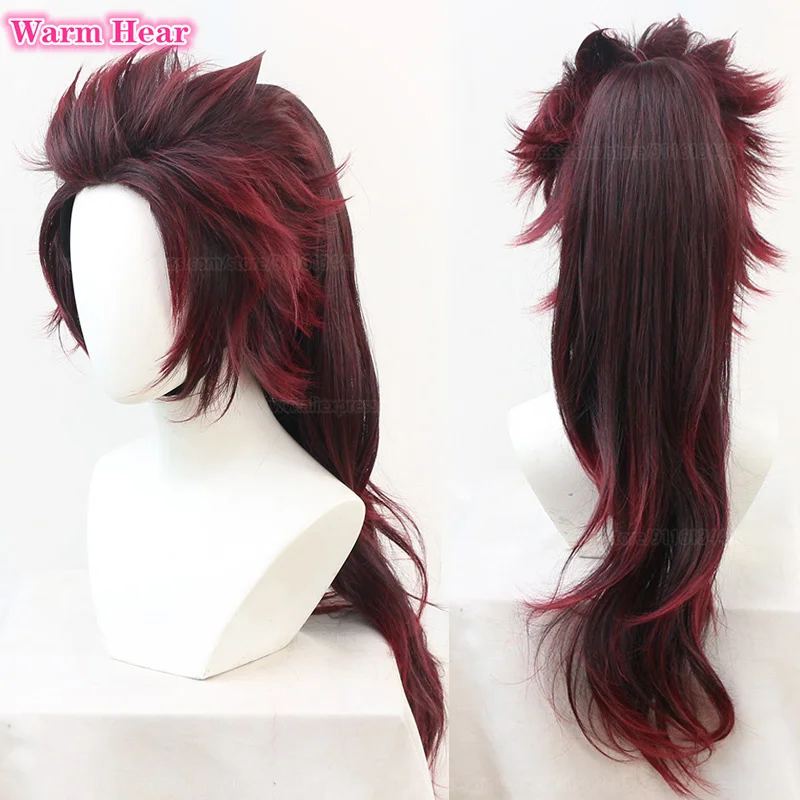 Kamado Tanjirou Cosplay Wig 3 Styles Long Reddish Brown Cosplay Anime Wigs Heat Resistant Synthetic Hair Party Wig + A Wig Cap