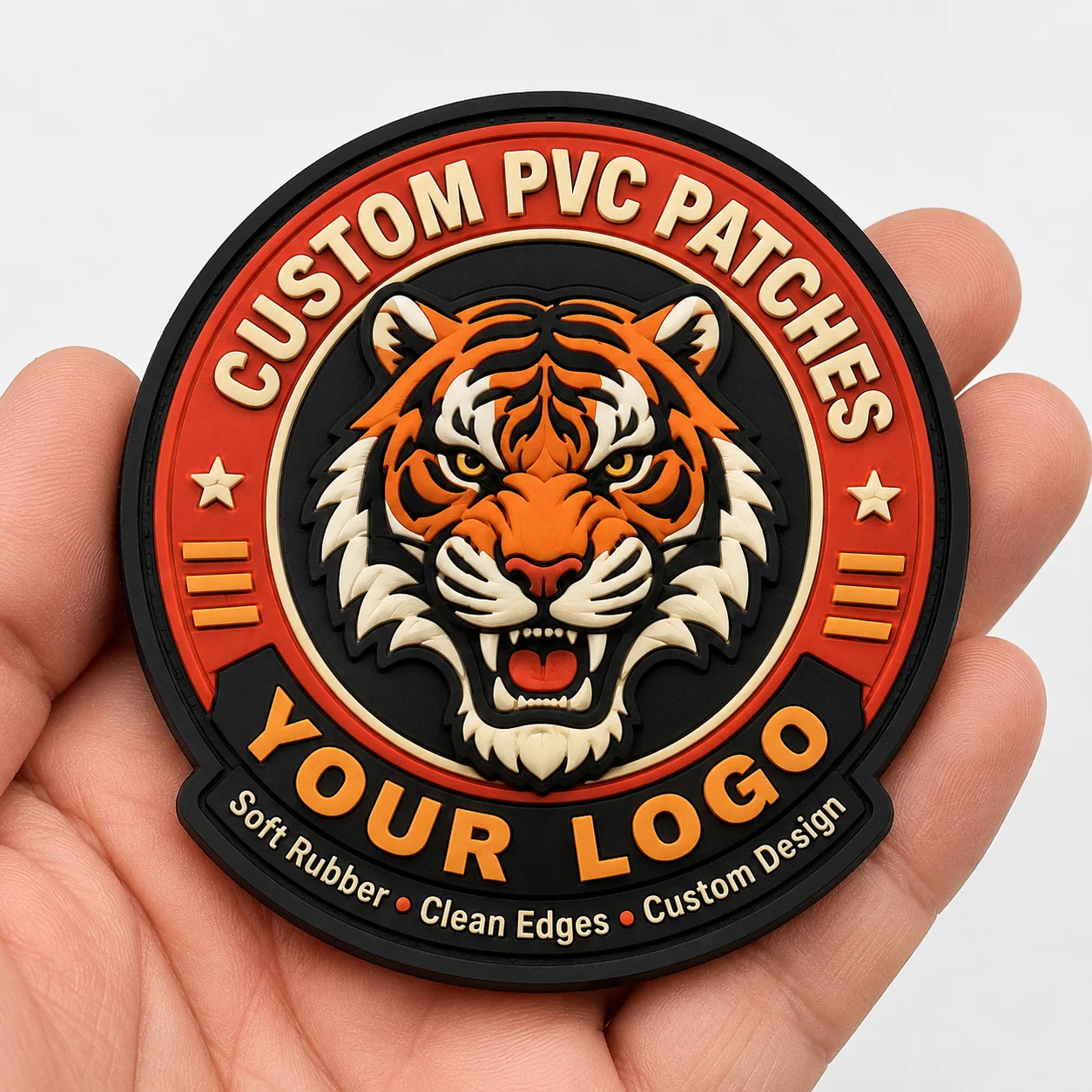 Custom PVC Patches Personalized Logo 3D Soft Rubber Badge Hook and Loop for Backpacks Jackets Hats Clubs Team Outdoor Gear
