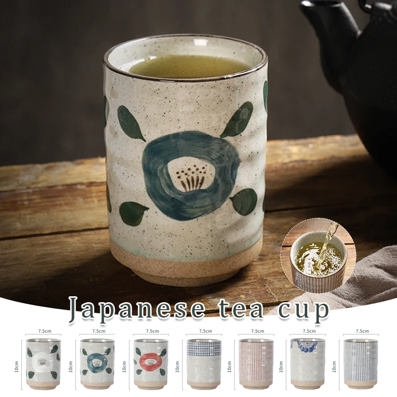 

Classic Japanese Ceramic Mugs 300ml Large Sake Cup Tea Wine Cup Vintage Tableware Creative Home Restaurant Decor Travel Gift