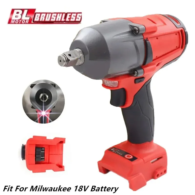 1300NM Cordless Electric Wrench for Milwaukee 18V Battery Large Torque Brushless Impact Wrench Car Truck Repair Power Tools