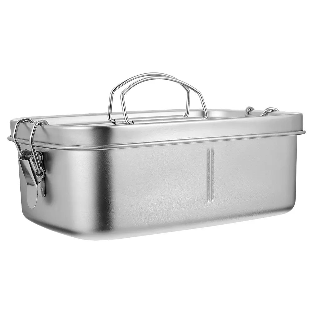

Portable Reusable Handheld Lunch Box Stainless Steel Food Container Multi-Function Meal Box for Office Picnic Camping