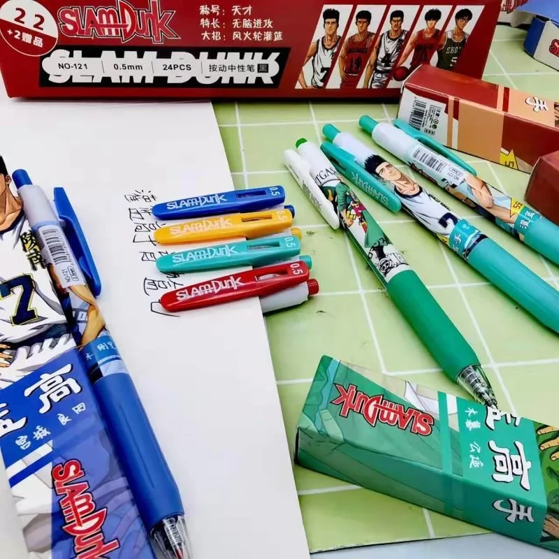 Slam Dunk anime cartoon Sakuragi Hanamichi Rukawa Maple blind box pen push-type gel pen Japanese creative black water pen gift