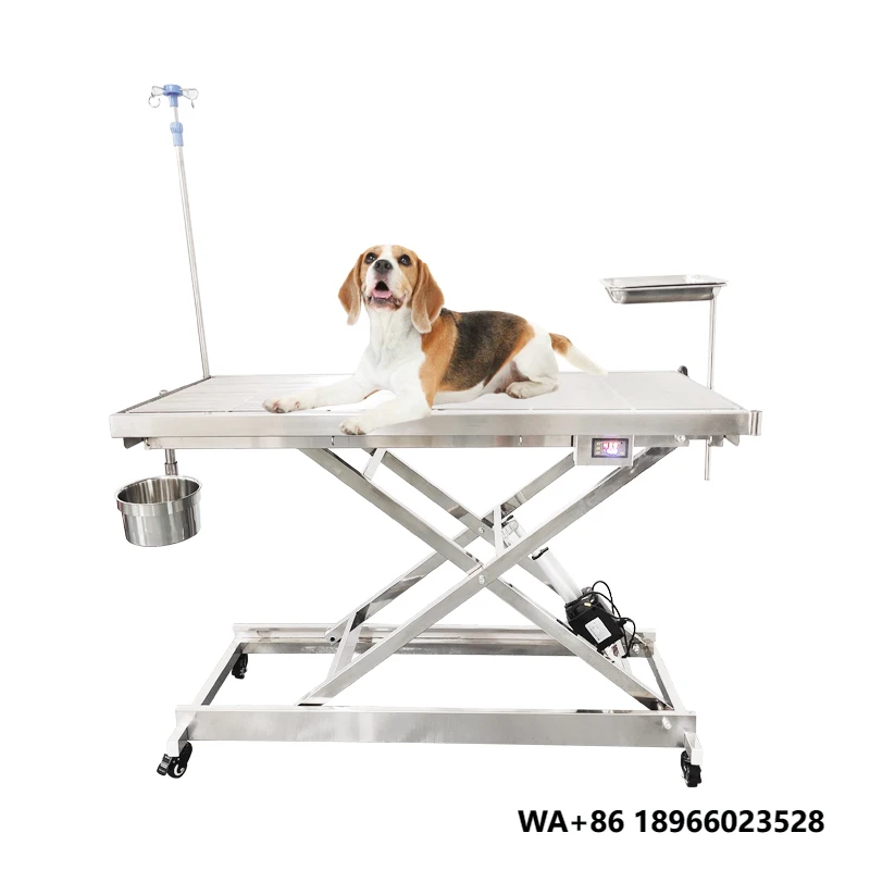 

Hospital Clinic Veterinary Animal Medical Equipment Stainless Steel Pet Lifting Operation Bed Table