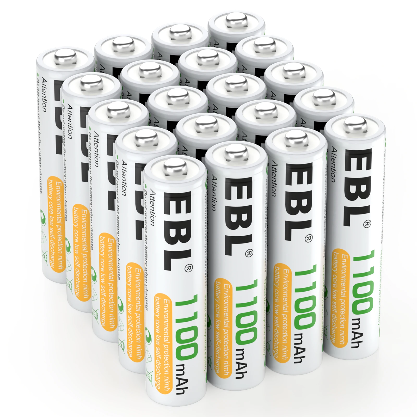 EBL AAA 1.2V Rechargeable Batteries 1100mAh Ni-MH Battery High Performance For Toys Remote Control Mouse Clock Flashlights