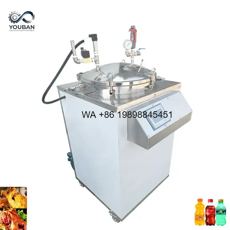 Wmwmnu for Desktop Vertical High Temp Back Pressure Retort Autoclave Compact Food Sterilizer for Home Factory Lab
