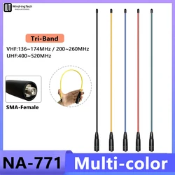 NA-771 Antenna Tri-band Quansheng UV K6 Walkie Talkie Baofeng UV 18 Pro Max SMA-Female VHF/UHF Aerial For UV 17 UV-5RX Ham Radio