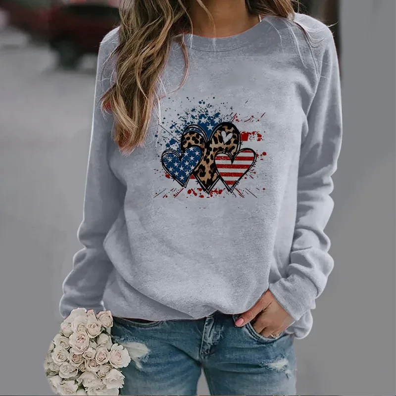 کا نیا فیشن فلیگ Love Crewneck Hoodie Autumn Printed Blazer Graphic Anime Sweatshirt Oversized Kawaii Harajuku Tops Tees