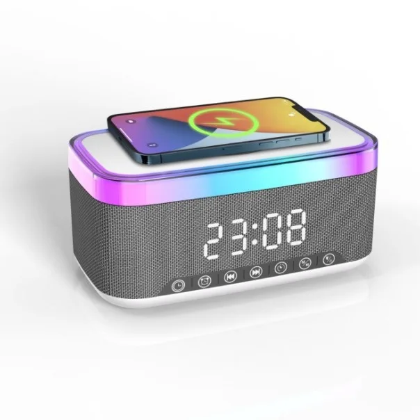 LED display clock alarm clock 15w wireless charging audio white noise high power bluetooth small speaker