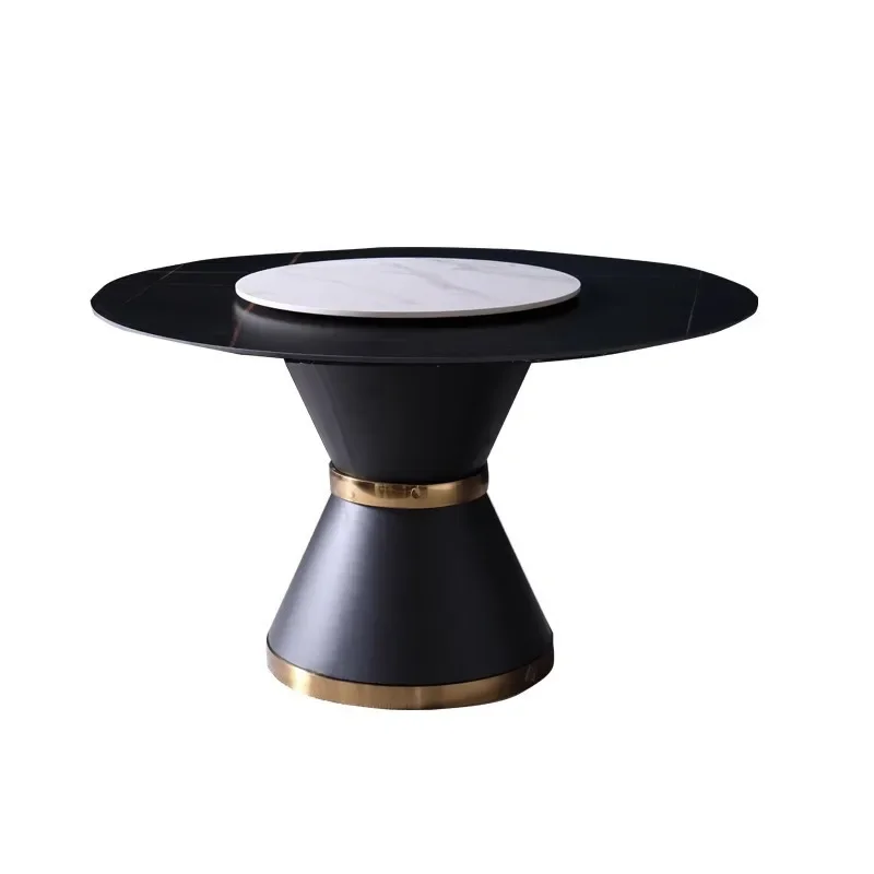 

Round table restaurant household dining table and chair combination light luxury round
