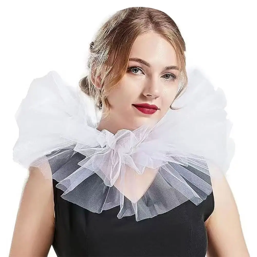 Fashion Victorian Fake Collar Ruffled Lace Detachable Neck Collar Vintage Classic Clothes Accessories Stage