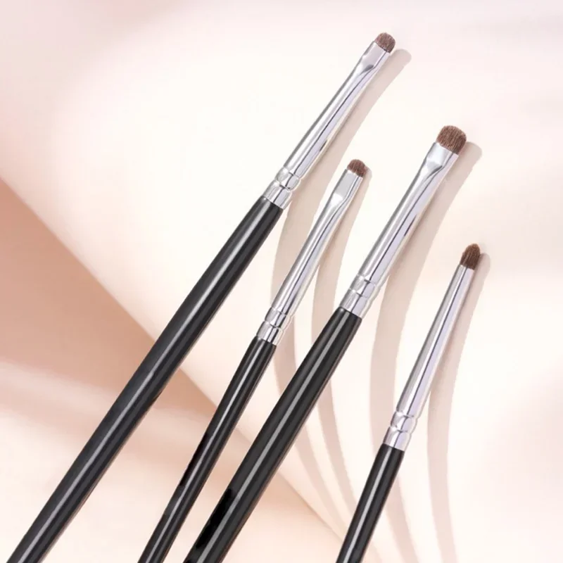 Brochas de maquillaje de ojos planos profesionales, 1/4 piezas, delineador de cejas en ángulo, brocha de contorno, corrector, sombra de ojos,