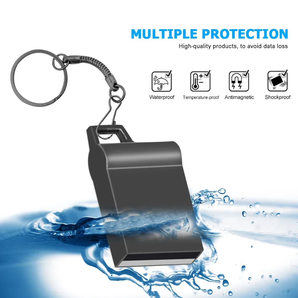 Mini Metal USB 2.0 Flash Drives Silver Business Gifts Memory Stick Pen Drive Waterproof Storage Devices 32GB 64GB U Disk