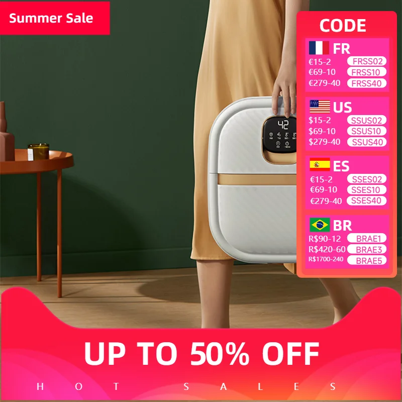 Foot Massager Foldable Portable Pedicure Collapsible Heat Bubble Vibrating Foot Spa Bath Massager Foot Massage Mat