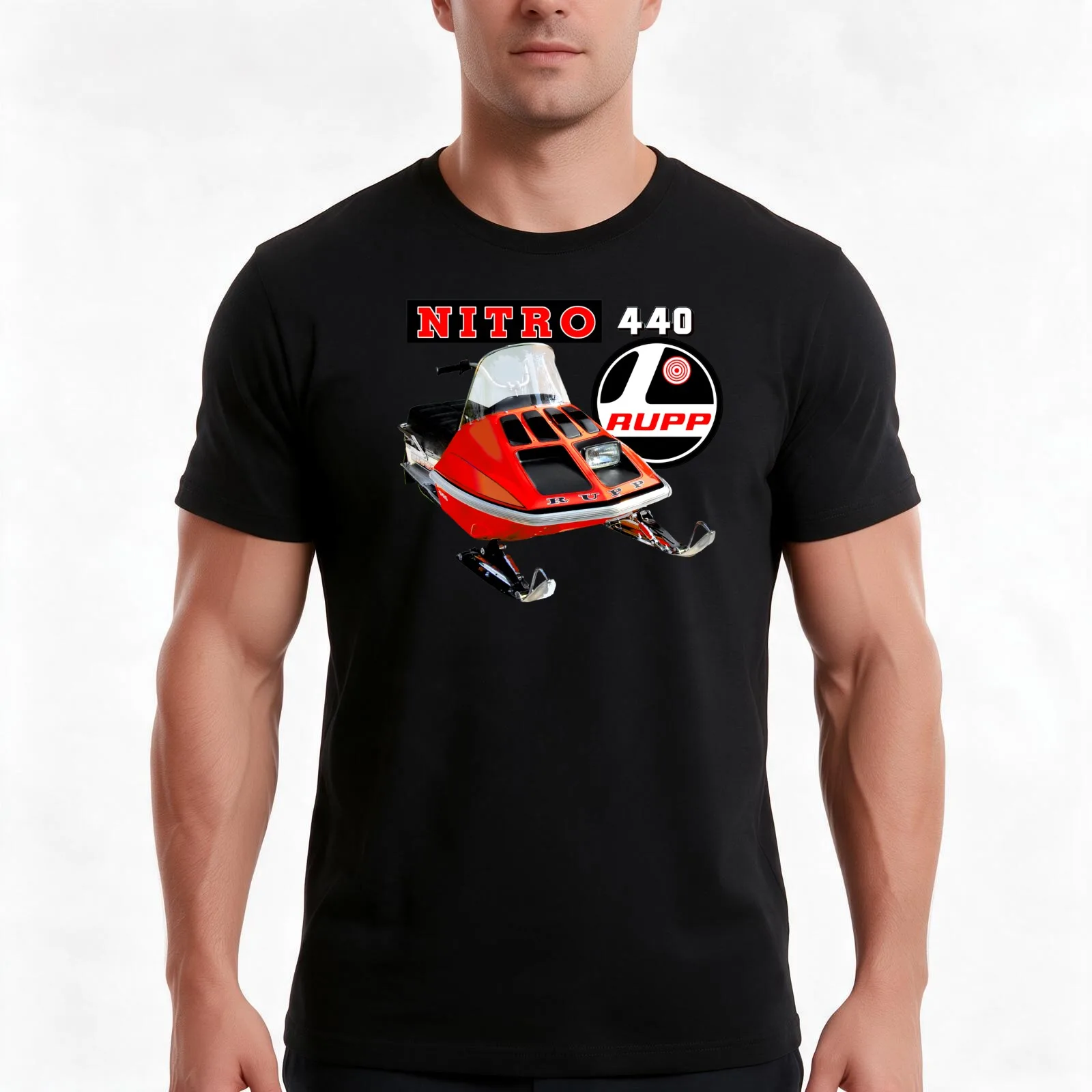 Rupp Nitro 440 Snowmobile T-Shirt, Summer Casual Cotton Tee, Oversized Streetwear Tops, Vintage Graphic Print, Unisex Men Women
