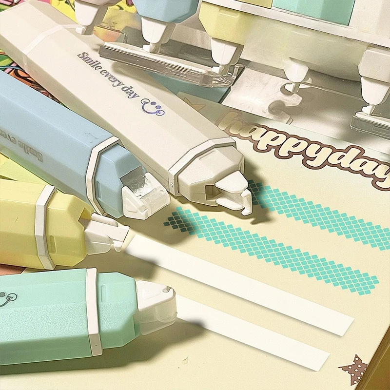 

4pcs/set 2-in-1 Dual Tip Pen Correction Tape Glue Dot Roller Simplicity Correction Tape Adhesives Set Student Office Must-Have