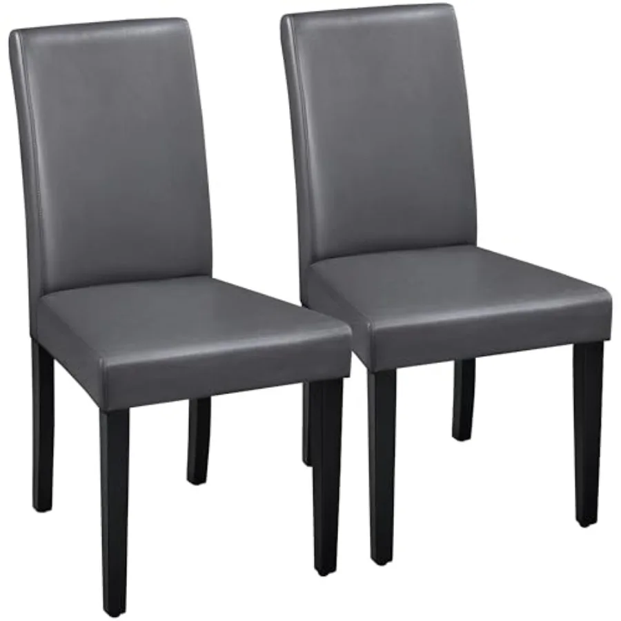 

Dining Chairs Set of 2 Faux Leather Modern Dining Room Chairs with Rubberwood Legs and Padded Seat for Kitchen/Living Room/Rest