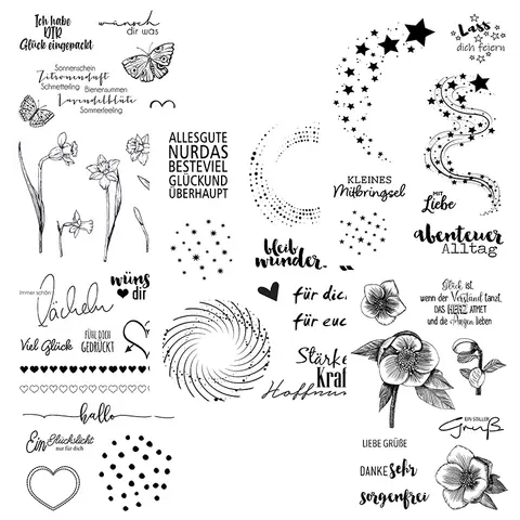 AZSG Original German clear stamp  Cutting Dies and rubber Stamps For DIY Scrapbooking/Card Making/Album Decorative Crafts