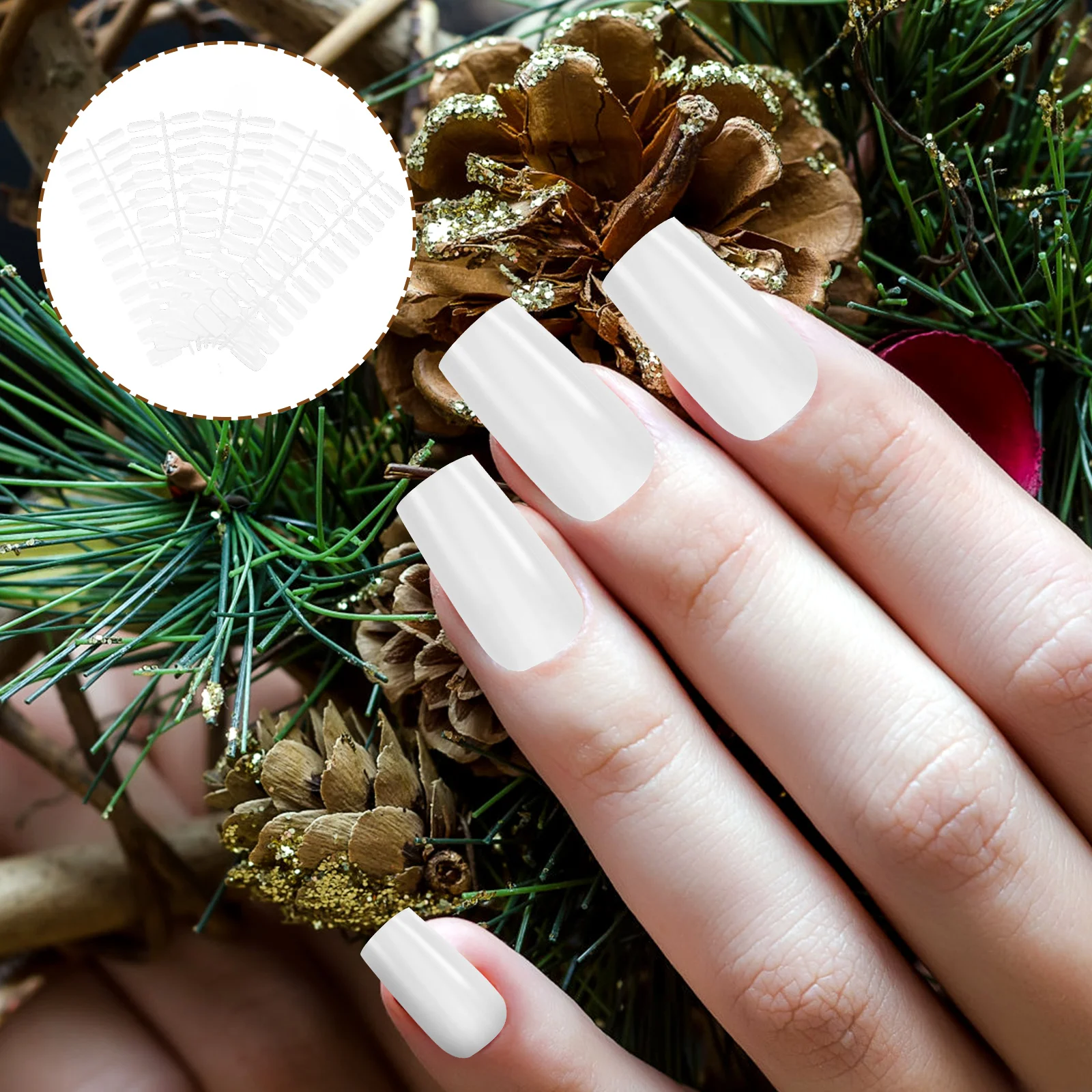 

120pcs Pure Color Fake Nails Square Shaped Manicure Supplies Abs Kit Fingernails Press On Girl Tips Nail Art Decorative