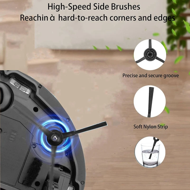 Комплект запасных частей PORK для робота-пылесоса Eureka J20, аксессуары, основные боковые щетки, фильтр Hepa, мешок для пыли