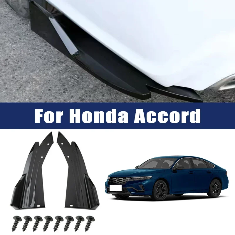 2pcs Car Rear Bumper Spoiler Lip Carbon Fiber Wing Trim Anti-crash Diffuser Side Skirt Wrap Angle Splitter For Honda Accord