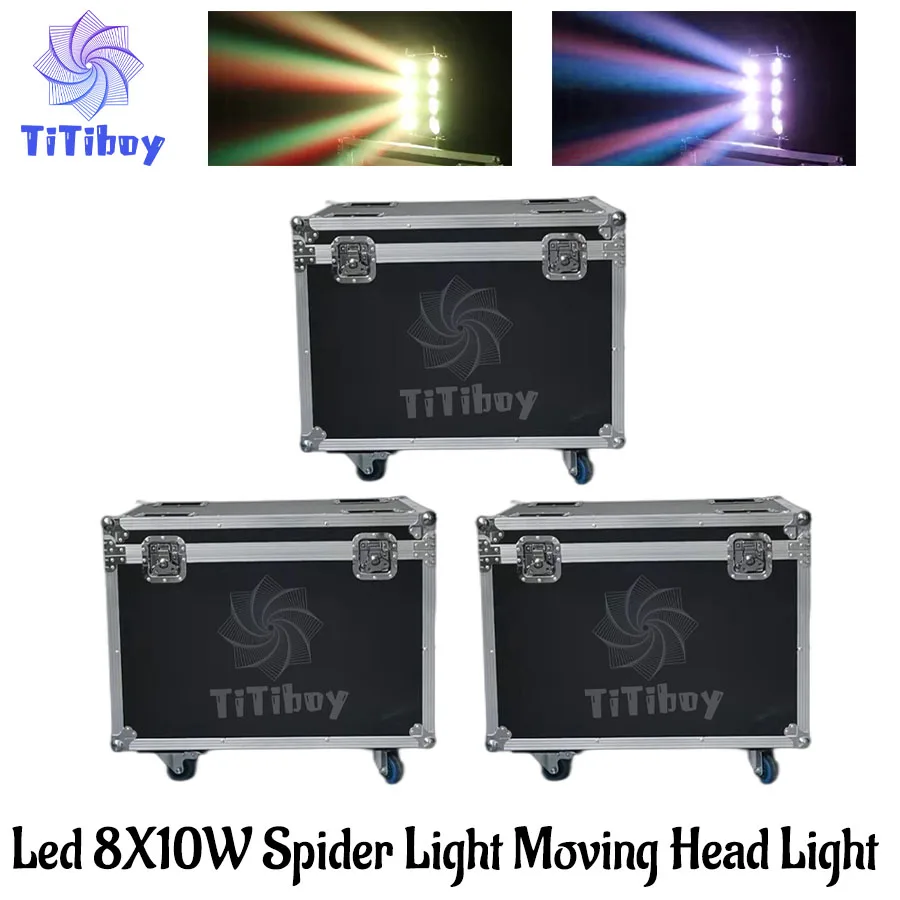 

0 Tax 3 Flight Cases For LED 8x10W Spider Moving Head Light Spider Beam Stage Lighting DMX 512 Spider Light for party event