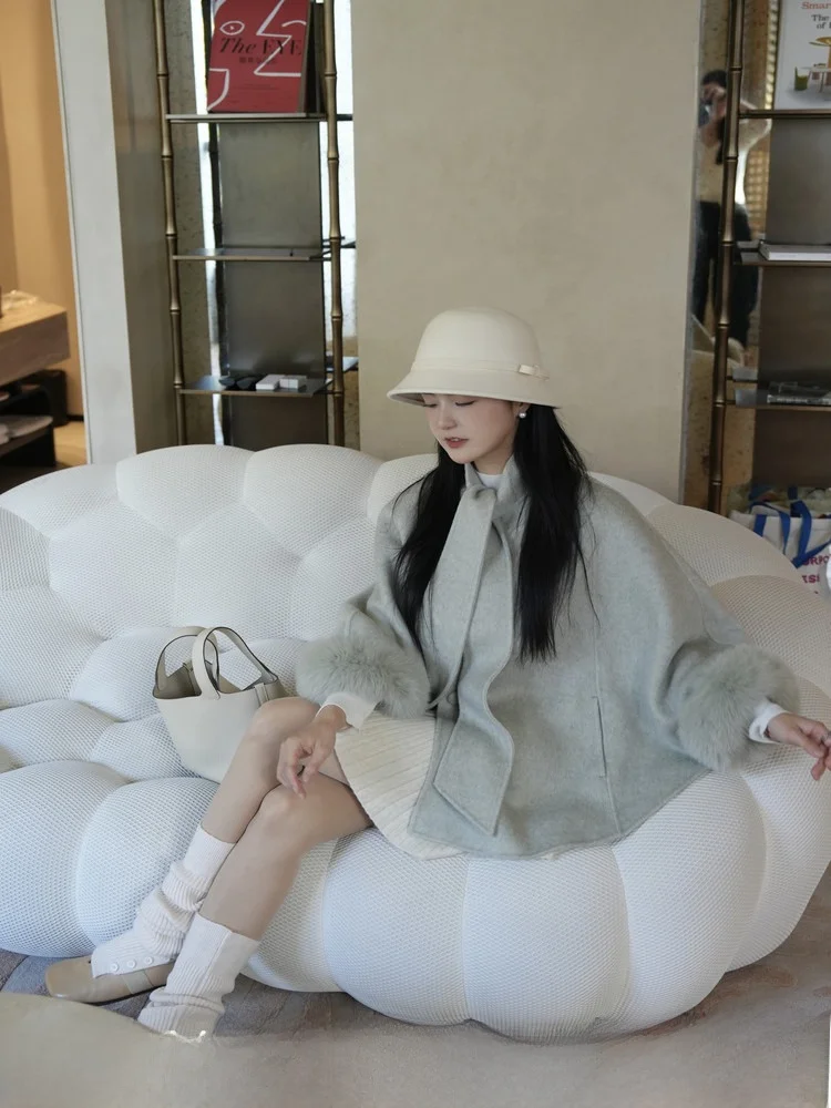 

Warm Wool Knitted Skirt High Waist Slim Fit Women's A-Line Skirt Casual Wear No Splits Elastic Waist mid Waist Design