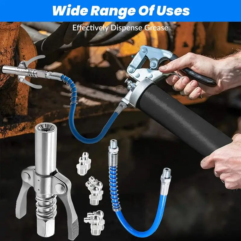 

Grease Coupler Tip Grease Fitting Grease Coupler Double Handle Grease Tool Adapter Quick Release Leak Proof Grease Joint