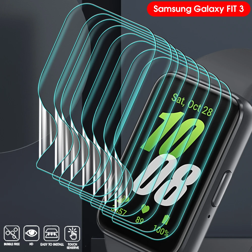 Soft TPU Hydrogel Screen Protector for Samsung Galaxy Fit3 Smart Watch HD Clear Protective Films for Galaxy Fit 3 Accessories