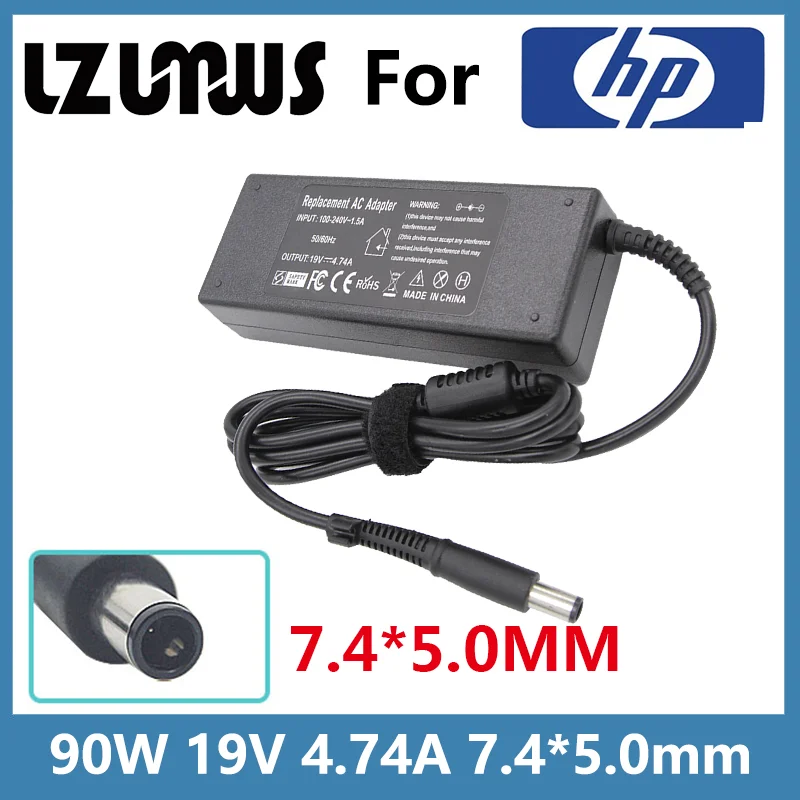 19V 4.74A 90W 7.4*5.0MM AC Laptop Adapter Power Supply For HP Pavilion DV3 DV4 DV5 DV6 6535S 6570B 6910P ProBook 430 G1 G2