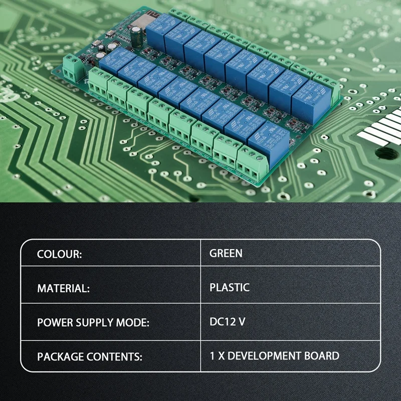 ESP8266 WIFI 16 Channel Relay Module ESP-12F Development Board Power, 16 Way Relay Module, Supply Mode 12V