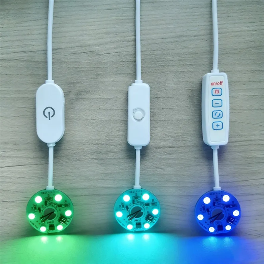 1/2/4 Peças Placa de LED RGB Gradiente USB 5V Regulável com Controle Remoto para Display DIY de Modelo, Placa PCB de Alta Luminosidade