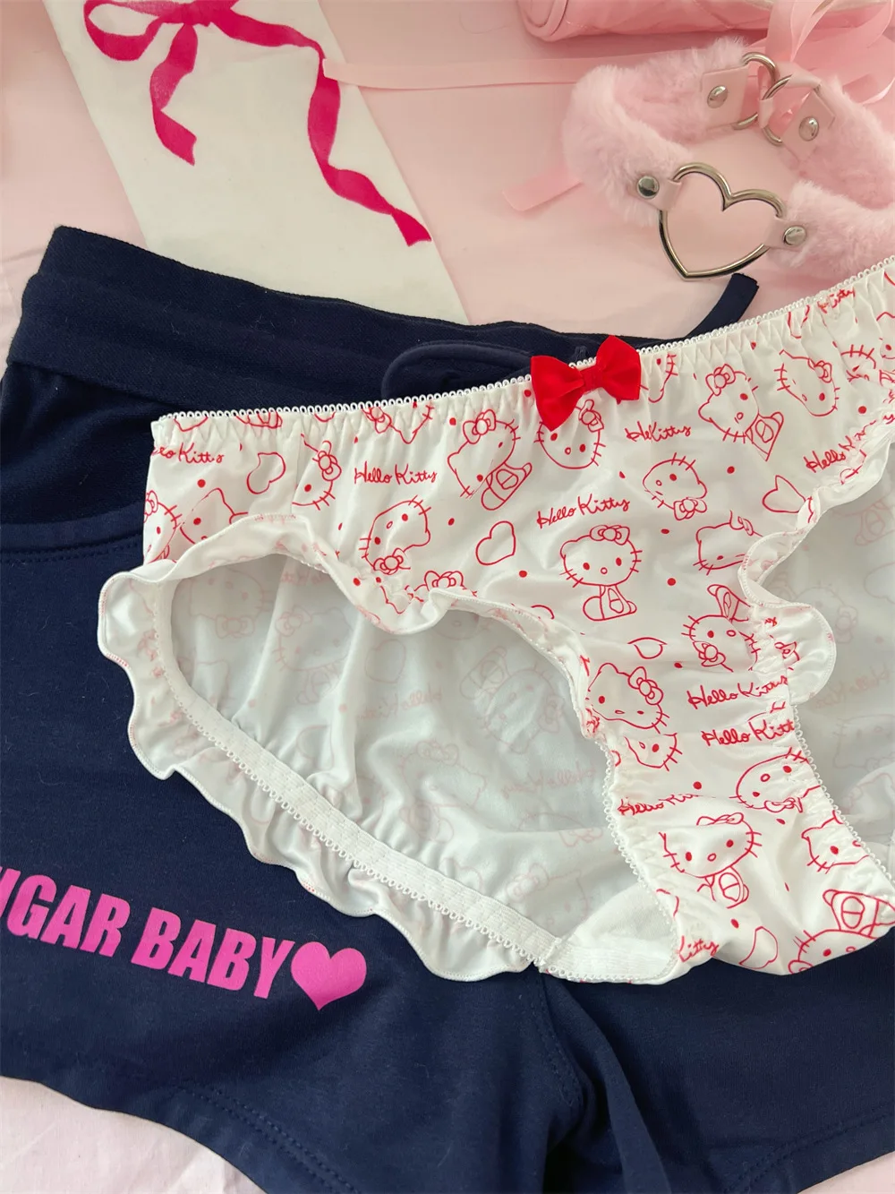 

Sanrio Cute Hello Kitty Cartoon Y2k Sweet Girl Underpants Sexy Kawaii Fashion Breathable Triangle Japanese Style Harajuku Panty