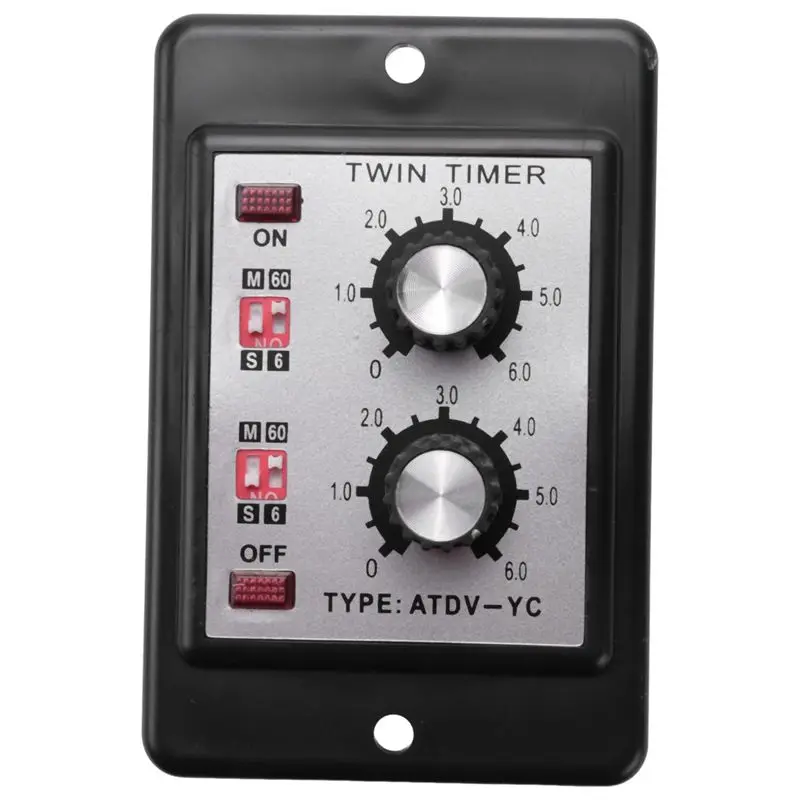 On Off Twin Timer Relay Knob Control Time Switch ATDV-YC 6S-60M Relay Board AC 110/220V Electrical Access-ELEC